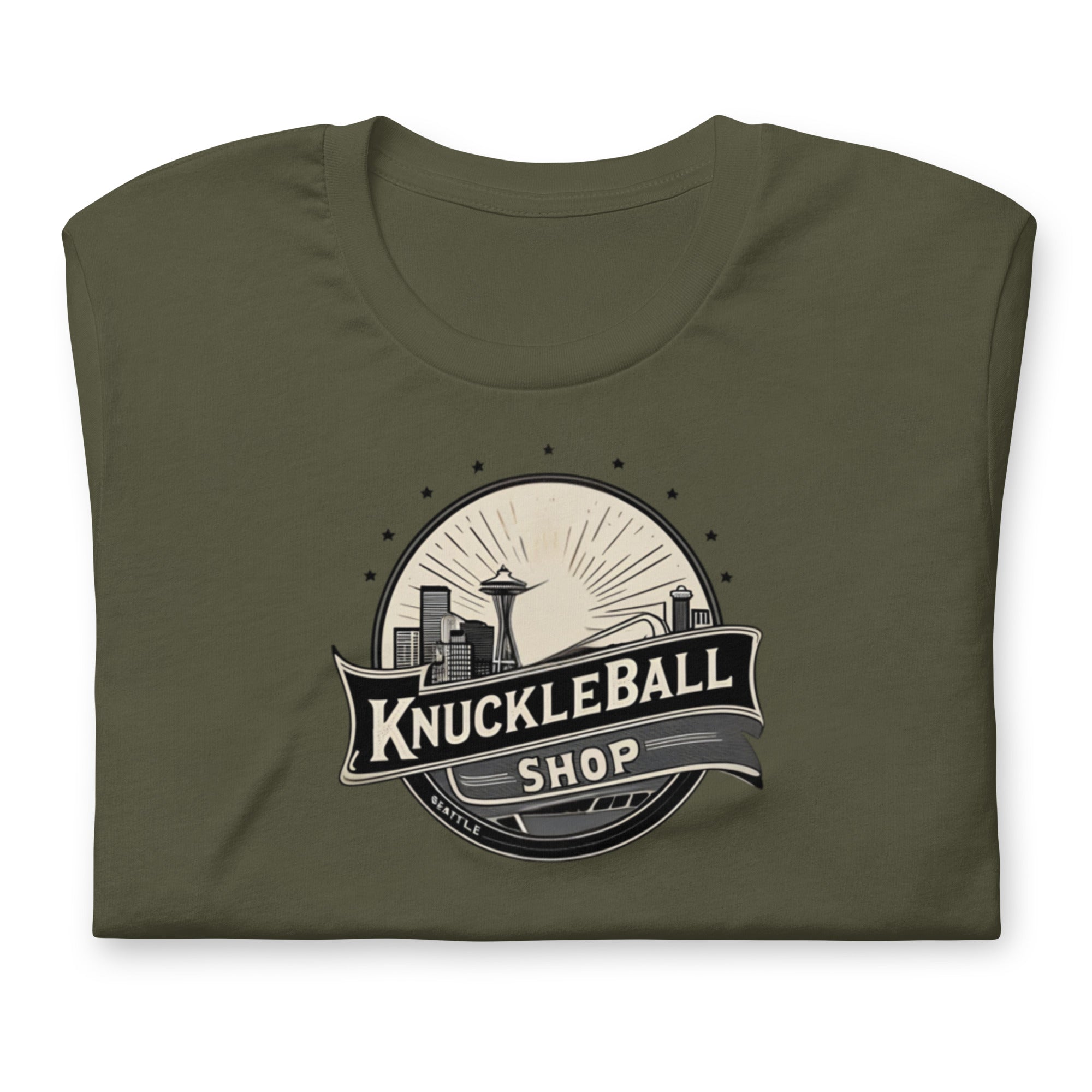 Knuckleball Shop Logo tee in Military Green
